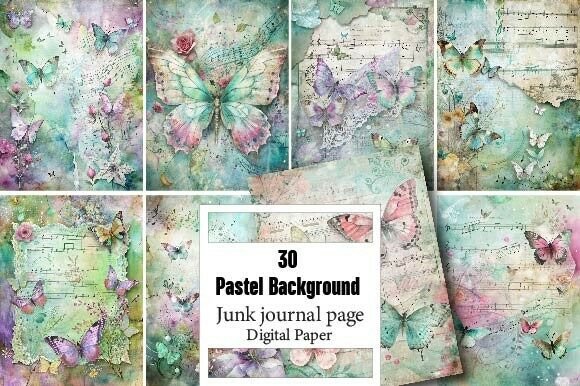 Download Pastel Background Junk Journal Kit - Background Collection