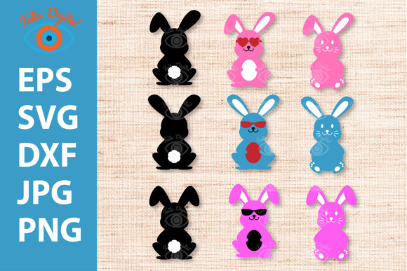 Download Set Easter Bunny Shape Silhouette Design - Shape silhouette Collection