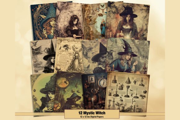 Download Mystic Witch Digital Paper Dark Academia - Premium Bundle