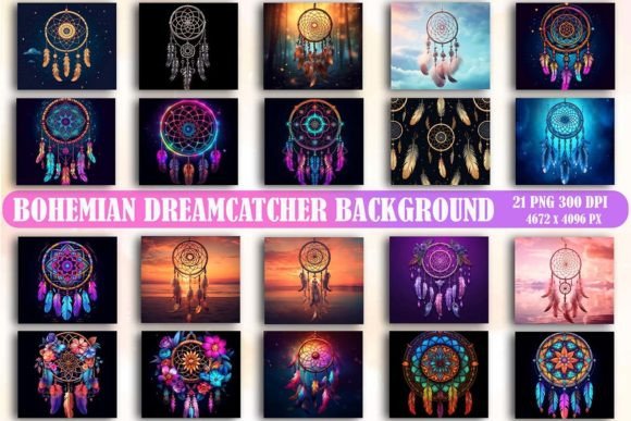 Download Bohemian Dreamcatcher Background Bundle - Background Collection