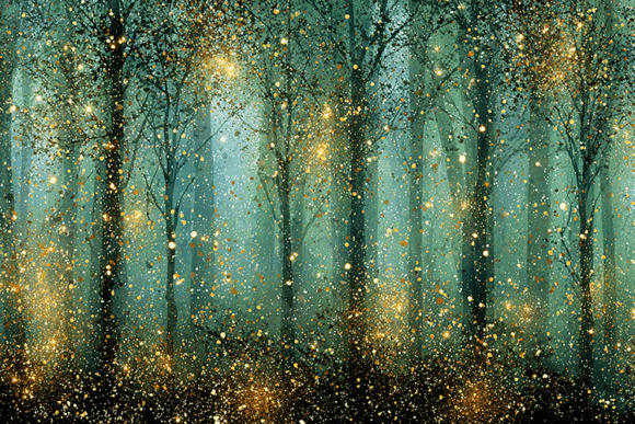 Download Enchanted Forest Gold Sparkle Background - Background Collection